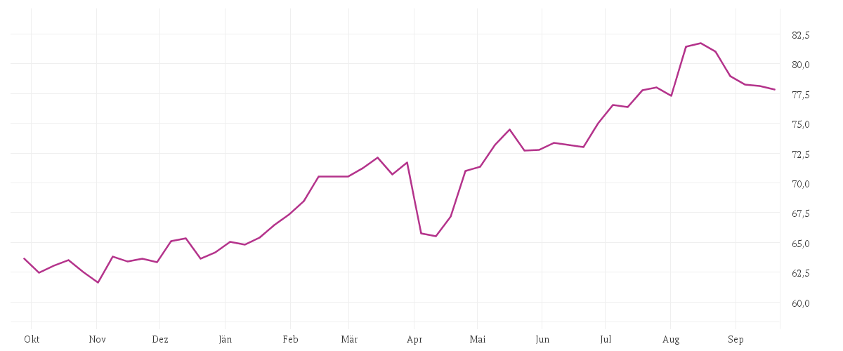 Chart zur Jahresentwicklung von TRIGON - New Europe Fund E EUR