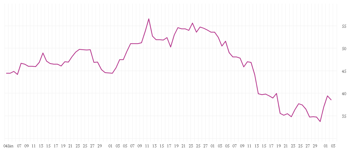 Chart zur Entwicklung der letzten drei Monate von SALZGITTER AG O.N.