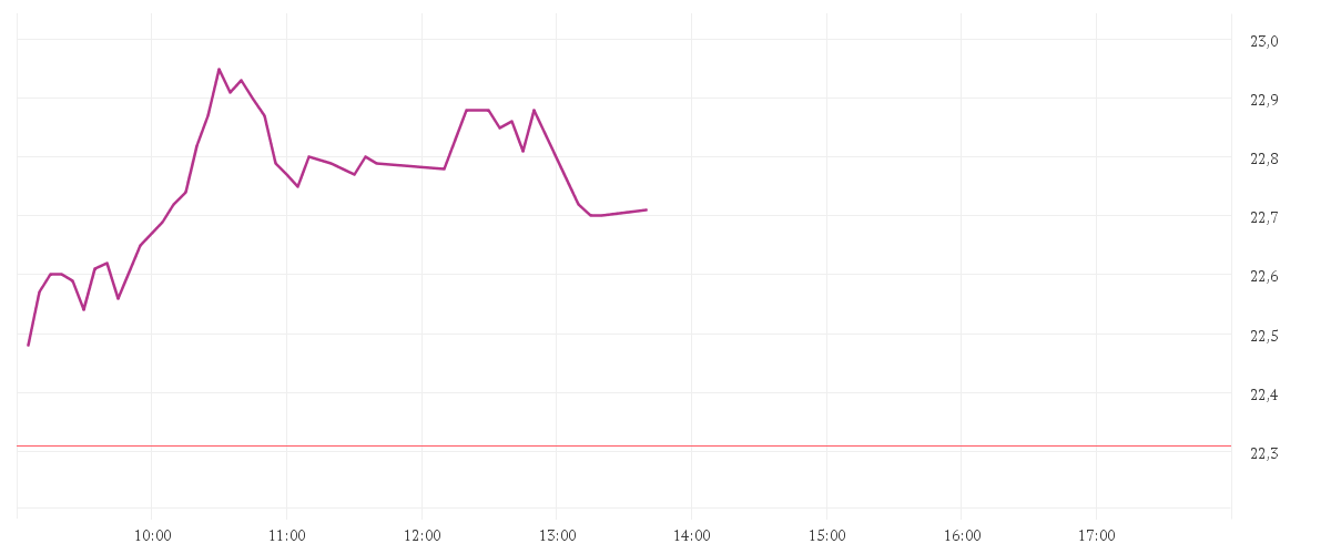 Chart zur Tagesentwicklung von ZALANDO SE